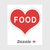 LEBENSMITTEL Rote Liebe Herz Vinyl Sticker (Blatt)
