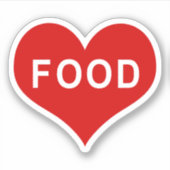 LEBENSMITTEL Rote Liebe Herz Vinyl Sticker (Vorderseite)