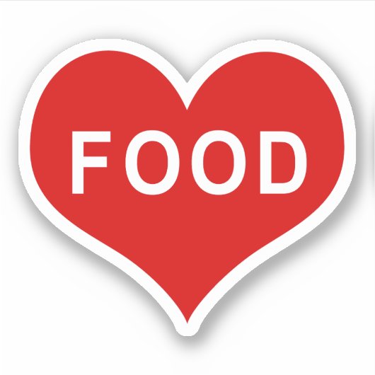 LEBENSMITTEL Rote Liebe Herz Vinyl Sticker (Vorderseite)