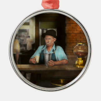 Lebensmittel - Süßigkeiten - Malzmilch Mustache 19 Silbernes Ornament