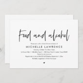 Lebensmittel und Alkohol, modernes Lässiges Brautp Einladung (Vorne/Hinten)