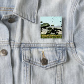 Lebensmittel- und Wassermengen werden in Luft geli Button (Beispiel)