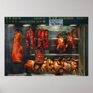 Lebensmittel - zum Verkauf bestimmtes Fleisch Poster