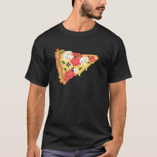 Lebensmittelabdruck Pizza Pixelkunst geschmolzener T-Shirt