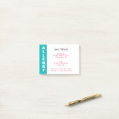 Lebensmittelallergie - Personalisierter Aquamarine Post-it Klebezettel (Auf Schreibtisch)