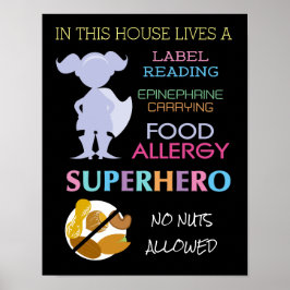 Lebensmittelallergie Superhero No Nuts Zulässige M Poster