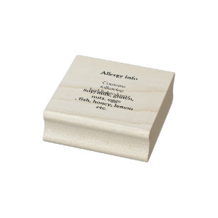 Lebensmittelallergie-Warnung Name hinzufügen Text Gummistempel