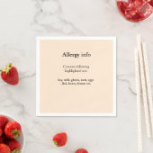 Lebensmittelallergie-Warnung Name hinzufügen Text Serviette (Beispiel)