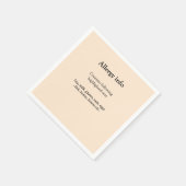 Lebensmittelallergie-Warnung Name hinzufügen Text Serviette (Ecke)
