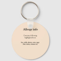 Lebensmittelallergie-Warnung Name Text Lebensmitte
