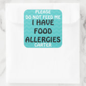 Lebensmittelallergiewarnung Füttre keine Aufkleber (Tasche)