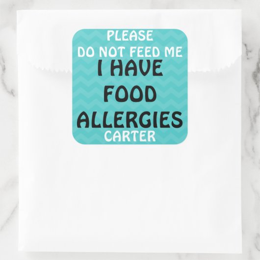 Lebensmittelallergiewarnung Füttre keine Aufkleber (Tasche)