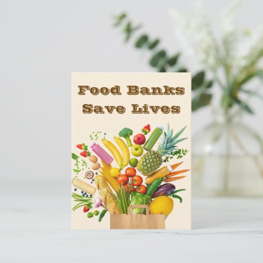 Lebensmittelbanken Rettete Leben Postkarte (Stehend Vorderseite)