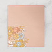 Lebensmitteletikett "Groovy Blume Retro Buffet" Platzkarte (Außenseite Aufgefaltet)