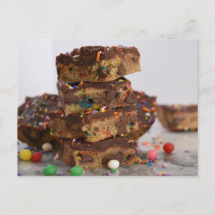 Lebensmittelfotografie Chocolate Chip Cookie Bars Postkarte