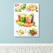 Lebensmittelfotografie - gesunde Mahlzeiten Leinwanddruck (Insitu (Holzboden))