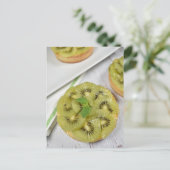 Lebensmittelfotografie Kiwi Fruchtartlet Pastrie Postkarte (Stehend Vorderseite)