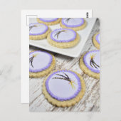 Lebensmittelfotografie Lavendel Shortbread Cookies Postkarte (Vorne/Hinten)