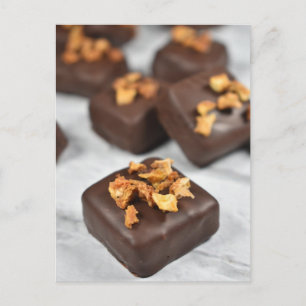 Lebensmittelfotografie Orange Chocolate Bon Bon Postkarte