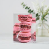 Lebensmittelfotografie Raspberry Jam Macaron Stack Postkarte (Stehend Vorderseite)