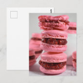 Lebensmittelfotografie Raspberry Jam Macaron Stack Postkarte (Vorne/Hinten)