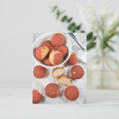 Lebensmittelfotografie Strawberry Craquelin Choux Postkarte (Stehend Vorderseite)