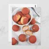 Lebensmittelfotografie Strawberry Craquelin Choux Postkarte (Vorne/Hinten)