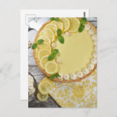Lebensmittelfotografie Tarte au Citron Lemon Teebl Postkarte (Vorne/Hinten)