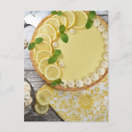 Lebensmittelfotografie Tarte au Citron Lemon Teebl Postkarte (Vorderseite)
