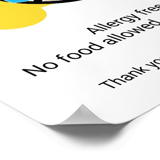 Lebensmittelfreier Schulbus Allergikerbereich Poster (Ecke)
