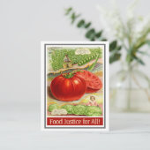 Lebensmittelgerechtigkeit - Vintage Tomaten und Ga Ankündigungspostkarte (Stehend Vorderseite)