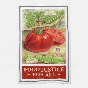 Lebensmittelgerechtigkeit - Vintage Tomaten und Ga Geschirrtuch