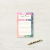 Lebensmittelgeschäft Abstrakt rosa Wasserfarbe Leb Post-it Klebezettel (Auf Schreibtisch)