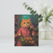 Lebensmittelgeschäft Adorable Ginger Cat Postkarte (Stehend Vorderseite)