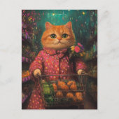 Lebensmittelgeschäft Adorable Ginger Cat Postkarte (Vorderseite)