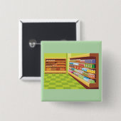 Lebensmittelgeschäft Aisle und Bäckerei Button (Vorne & Hinten)
