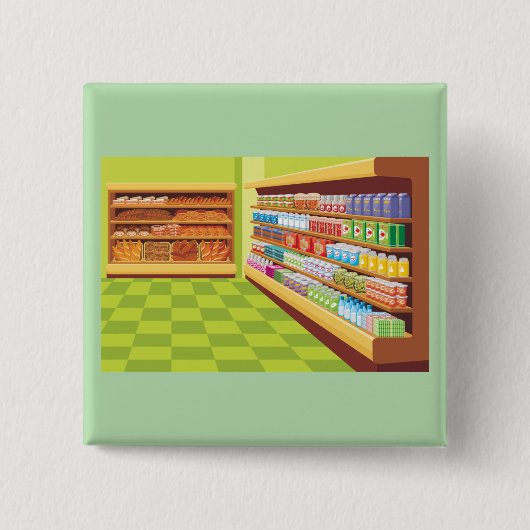 Lebensmittelgeschäft Aisle und Bäckerei Button (Vorderseite)