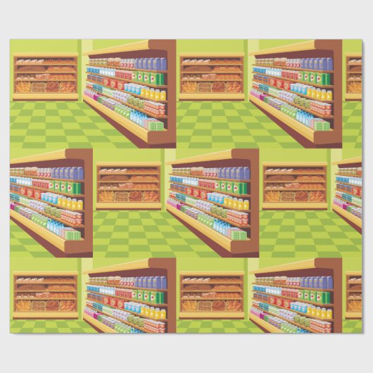 Lebensmittelgeschäft Aisle und Bäckerei Geschenkpapier (Flach)