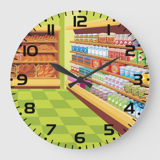 Lebensmittelgeschäft Aisle und Bäckerei Große Wanduhr (Vorderseite)