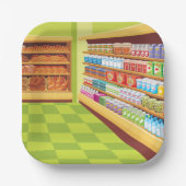 Lebensmittelgeschäft Aisle und Bäckerei Pappteller (Vorderseite)