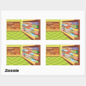 Lebensmittelgeschäft Aisle und Bäckerei Rechteckiger Aufkleber (Blatt)