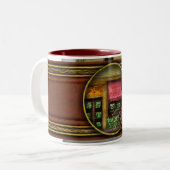 Lebensmittelgeschäft - Der Lebensmittelhändler in Zweifarbige Tasse (Vorderseite Links)