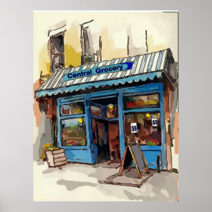 Lebensmittelgeschäft, französisches Viertel Poster