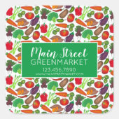 Lebensmittelgeschäft Gemüseanbau Quadratischer Aufkleber (Vorderseite)