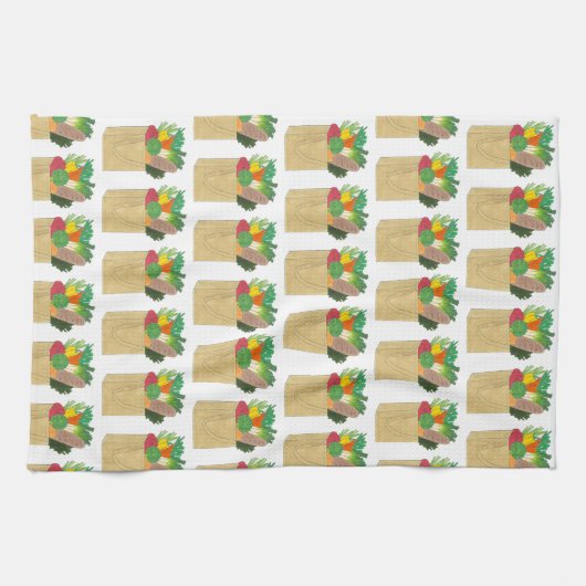 Lebensmittelgeschäft Großmarkt Obst Gemüse Geschirrtuch (Horizontal)