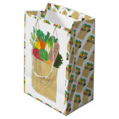 Lebensmittelgeschäft Großmarkt Obst Gemüse Mittlere Geschenktüte (Rückseite Schrägansicht)