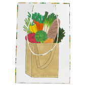 Lebensmittelgeschäft Großmarkt Obst Gemüse Mittlere Geschenktüte (Rückseite)