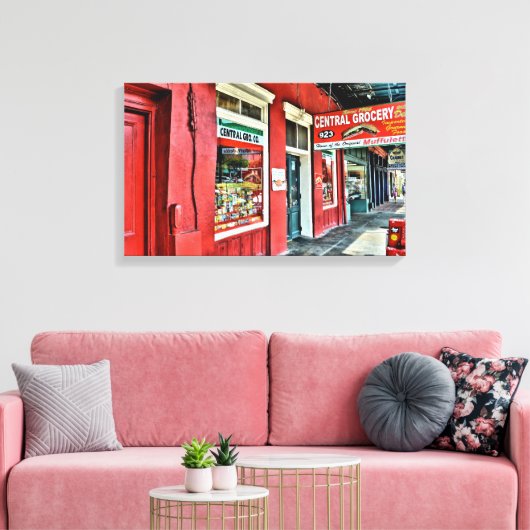 Lebensmittelgeschäft im französischen Viertel Leinwanddruck (Insitu (Wohnzimmer))