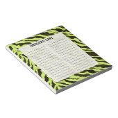 Lebensmittelgeschäft Limone schwarze Zebra Streife Notizblock (angewinkelt)