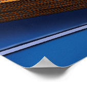 Lebensmittelgeschäft Papiertasche Katze Küche Blau Poster (Ecke)